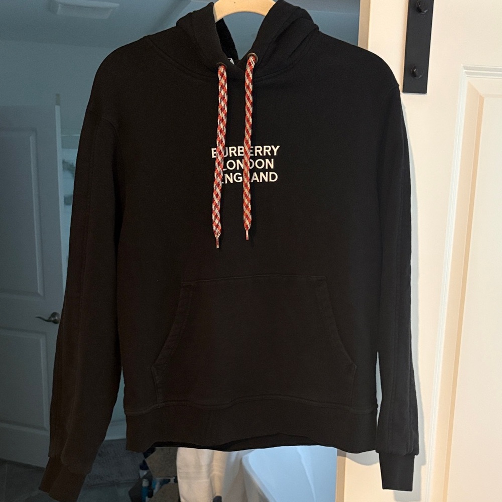 Burberry Black Hoodie with Red Accents